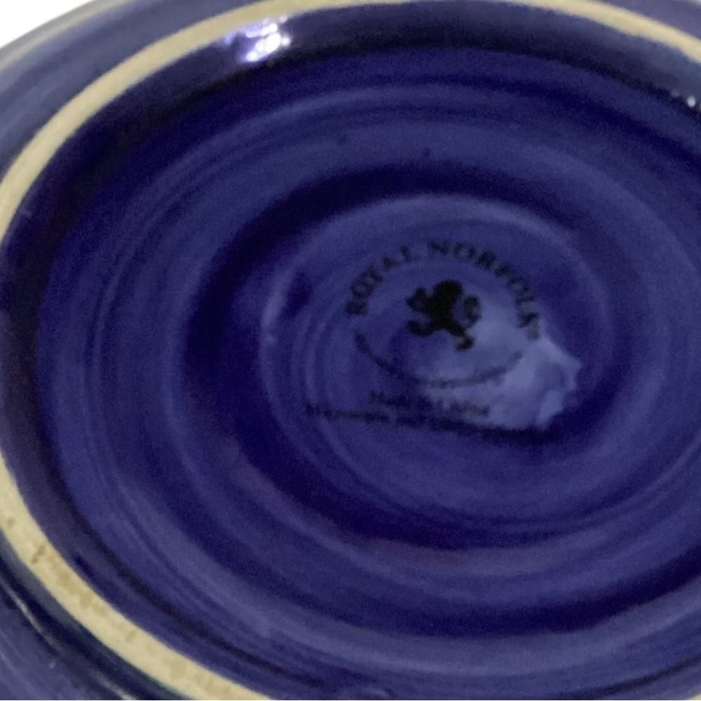 Royal Norfolk Blue Swirl Scalloped Rim Serving Bowl Salad Dishware - Picture 5 of 5